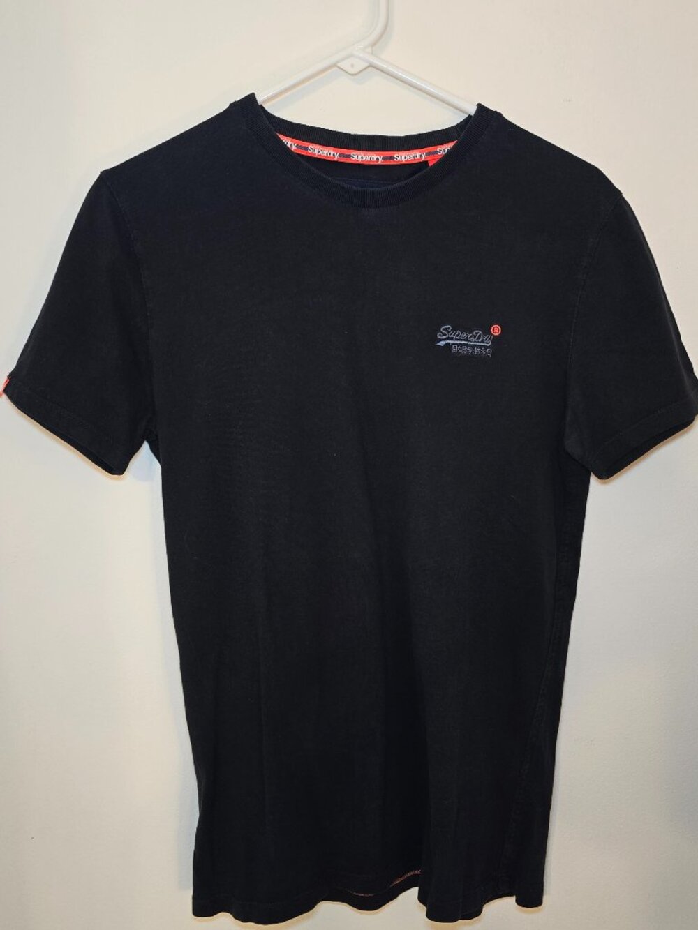 Superdry The Orange Label Tee Co T-Shirt Mens Small Black Embroidered Logo
